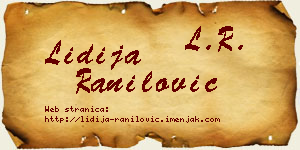 Lidija Ranilović vizit kartica